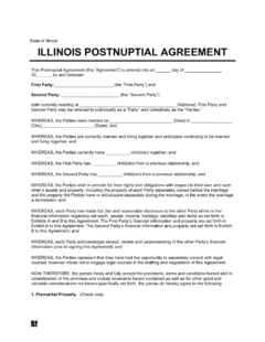 Illinois Postnuptial Agreement Form