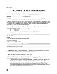 Illinois Standard Residential Lease Agreement Template
