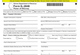 Illinois Tax Power of Attorney Form IL 2848