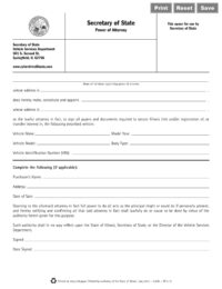 Illinois Vehicle Power of Attorney