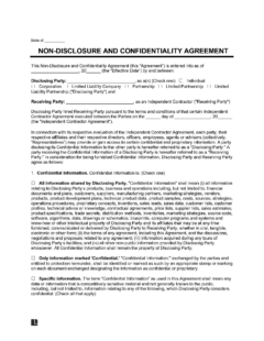 Independent Contractor Non-Disclosure Agreement Template