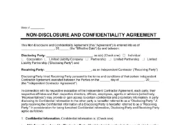 Independent Contractor Non-Disclosure Agreement Template
