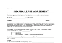 Indiana Lease Agreement Template