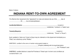 Indiana Lease-to-Own Option-to-Purchase Agreement