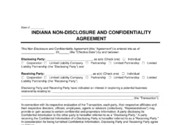 Indiana Non-Disclosure Agreement