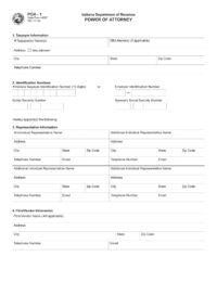 Indiana Tax Power of Attorney Form