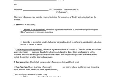 Influencer Agreement Template