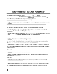 Interior Design Retainer Agreement