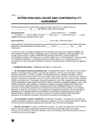 Intern Non-Disclosure and Confidentiality Agreement