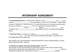 Internship Agreement Template