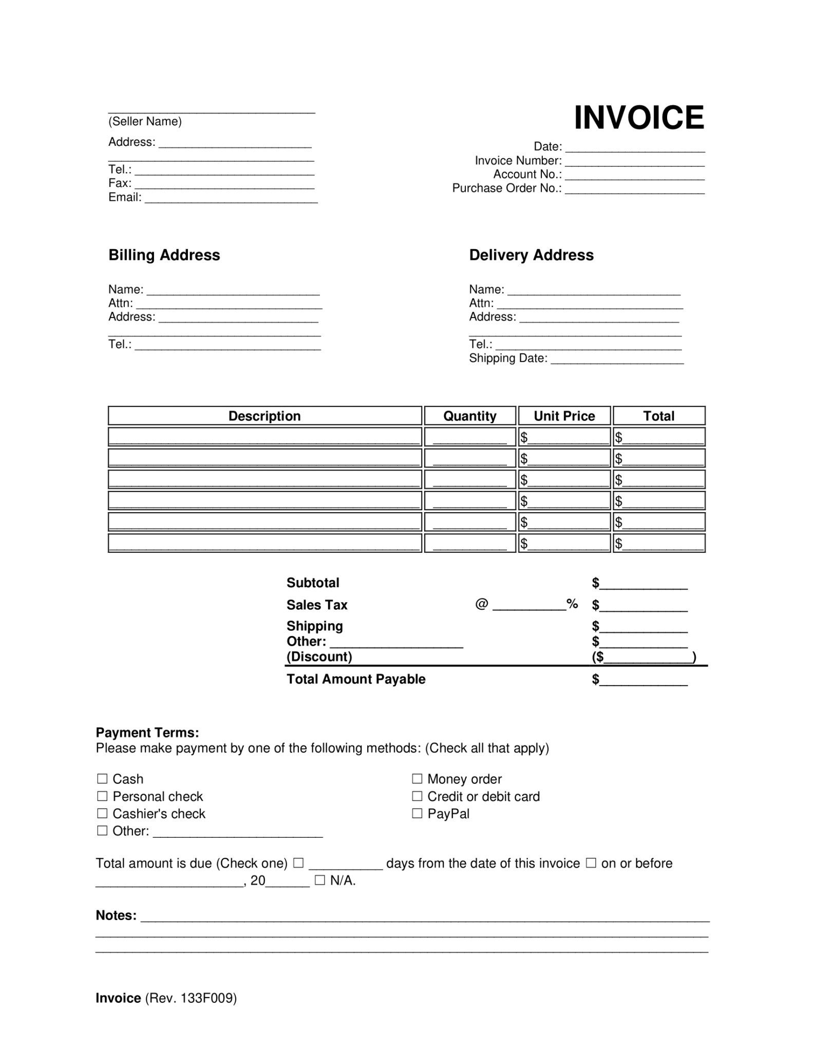Free Invoice Templates Printable Pdf Word Excel 9593
