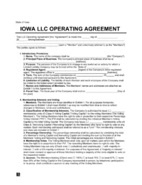 Iowa LLC Operating Agreement Template