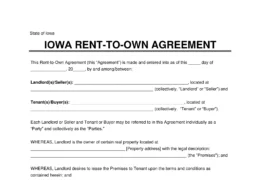 Iowa Lease-to-Own Option-to-Purchase Agreement