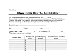 Iowa Room Rental Agreement