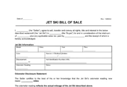 jet ski bill of sale form