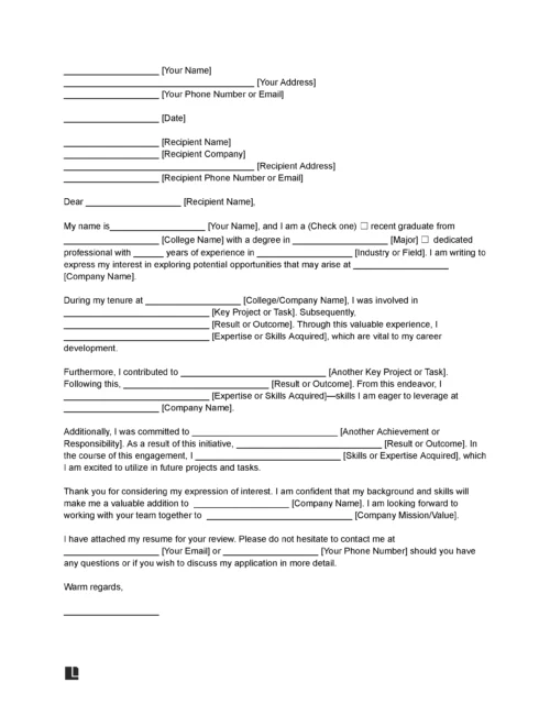 Job Letter of Intent