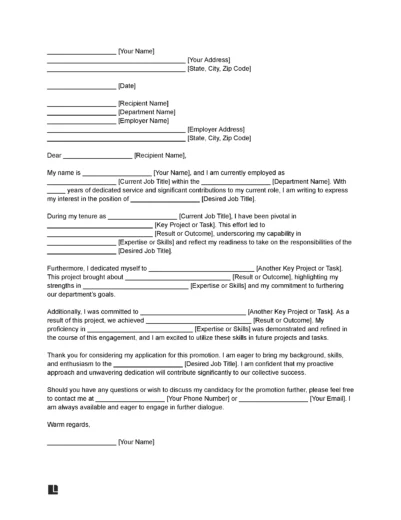 Job Promotion Letter of Intent