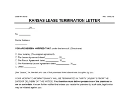 Kansas Lease Termination (30-Day Notice)
