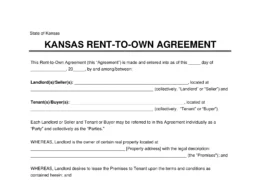 Kansas Lease-to-Own Option-to-Purchase Agreement