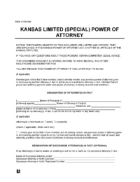 Kansas Limited Power of Attorney Form