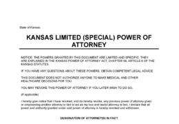 Kansas Limited Power of Attorney Form