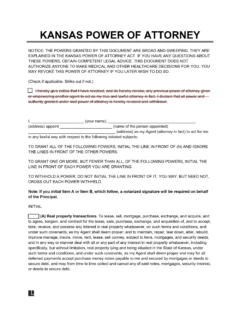Kansas Power of Attorney Form