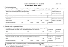 Kansas Tax Power of Attorney Form DO-10