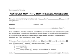 Kentucky Month-to-Month Rental Agreement