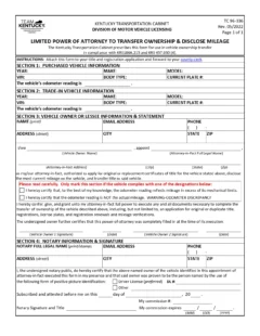 Kentucky Motor Vehicle Power of Attorney Form (TC96-336)