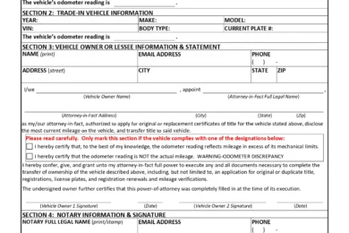 Kentucky Motor Vehicle Power of Attorney Form (TC96-336)