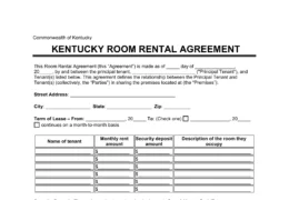 Kentucky Room Rental Agreement