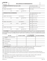 Kentucky Tax Power of Attorney Form 20A100