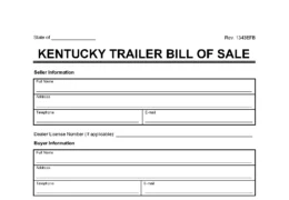 Kentucky Trailer Bill of Sale screenshot