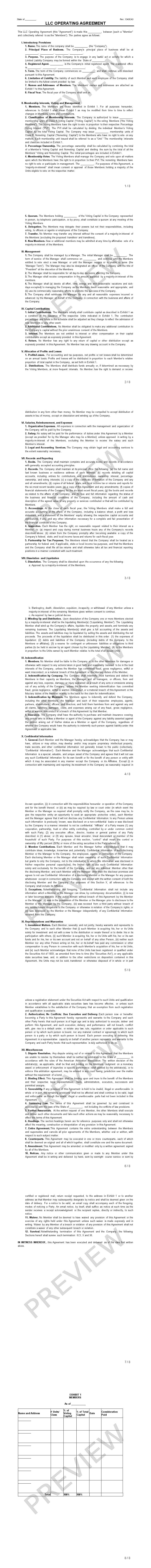 LLC Operating Agreement full document