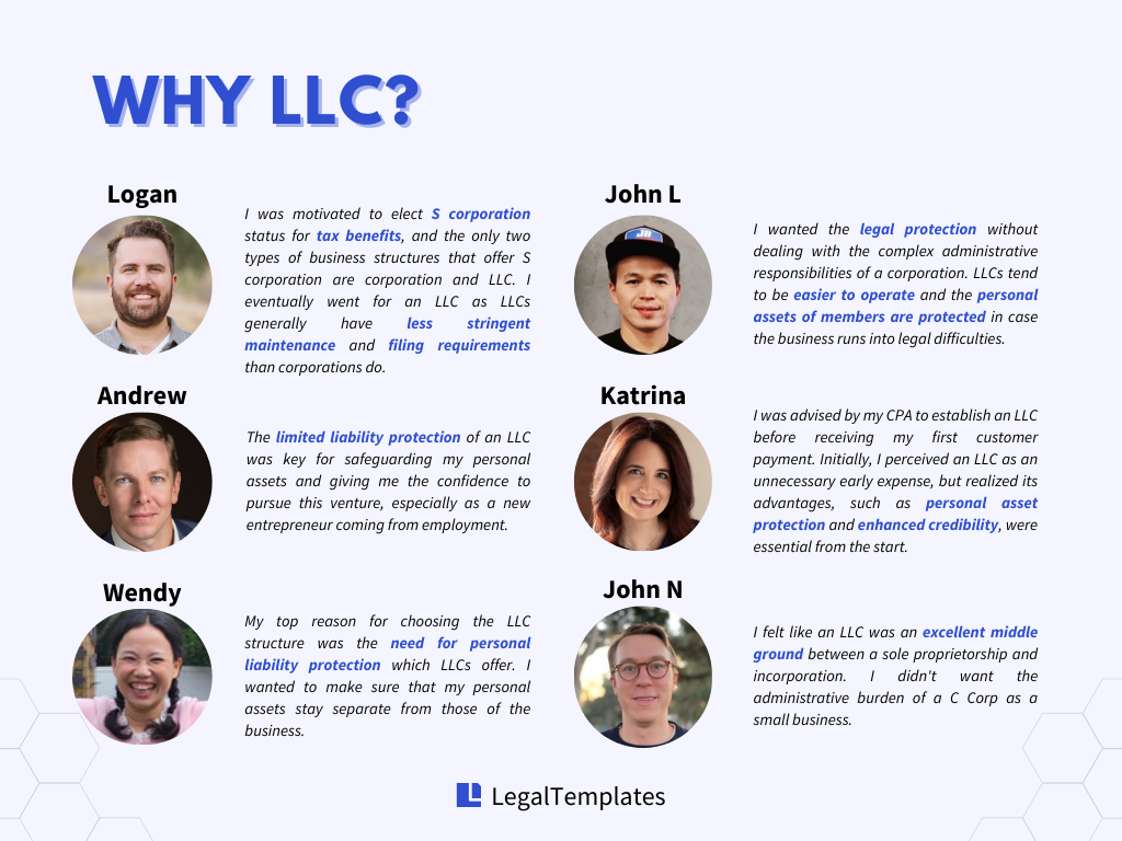 LLC owners explain why they preferred LLC over other business structures