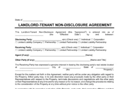 Landlord-Tenant Non-Disclosure Agreement