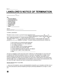 landlords notice of termination