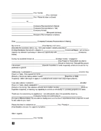 Letter of Intent for Internship Template