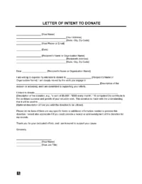 Letter of Intent to Donate Template