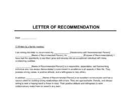 Letter of Recommendation Template