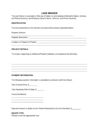 lien waiver form