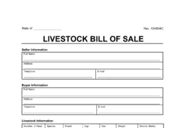 Livestock Bill of Sale screenshot