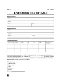 Livestock Bill of Sale screenshot