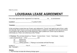 Louisiana Lease Agreement Template