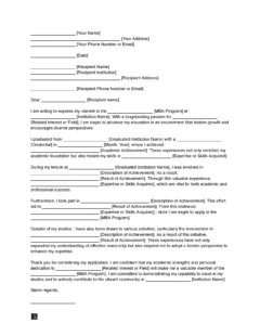 MBA Letter of Intent Template