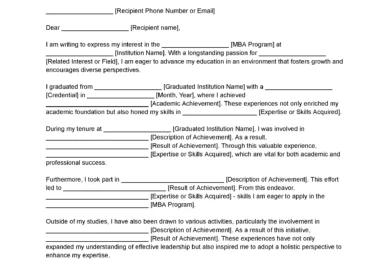 MBA Letter of Intent Template