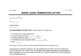 Maine 30-Day Notice to Quit Lease Termination