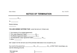 Maine 7-Day Notice to Quit Non-Payment