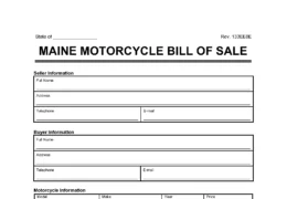 maine motorcycle bill of sale