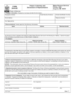 Maine Tax Power of Attorney Form ME-2848